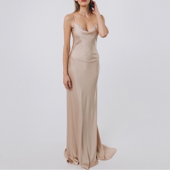 Champagne Silk Slip Dress - Picture 5 of 5